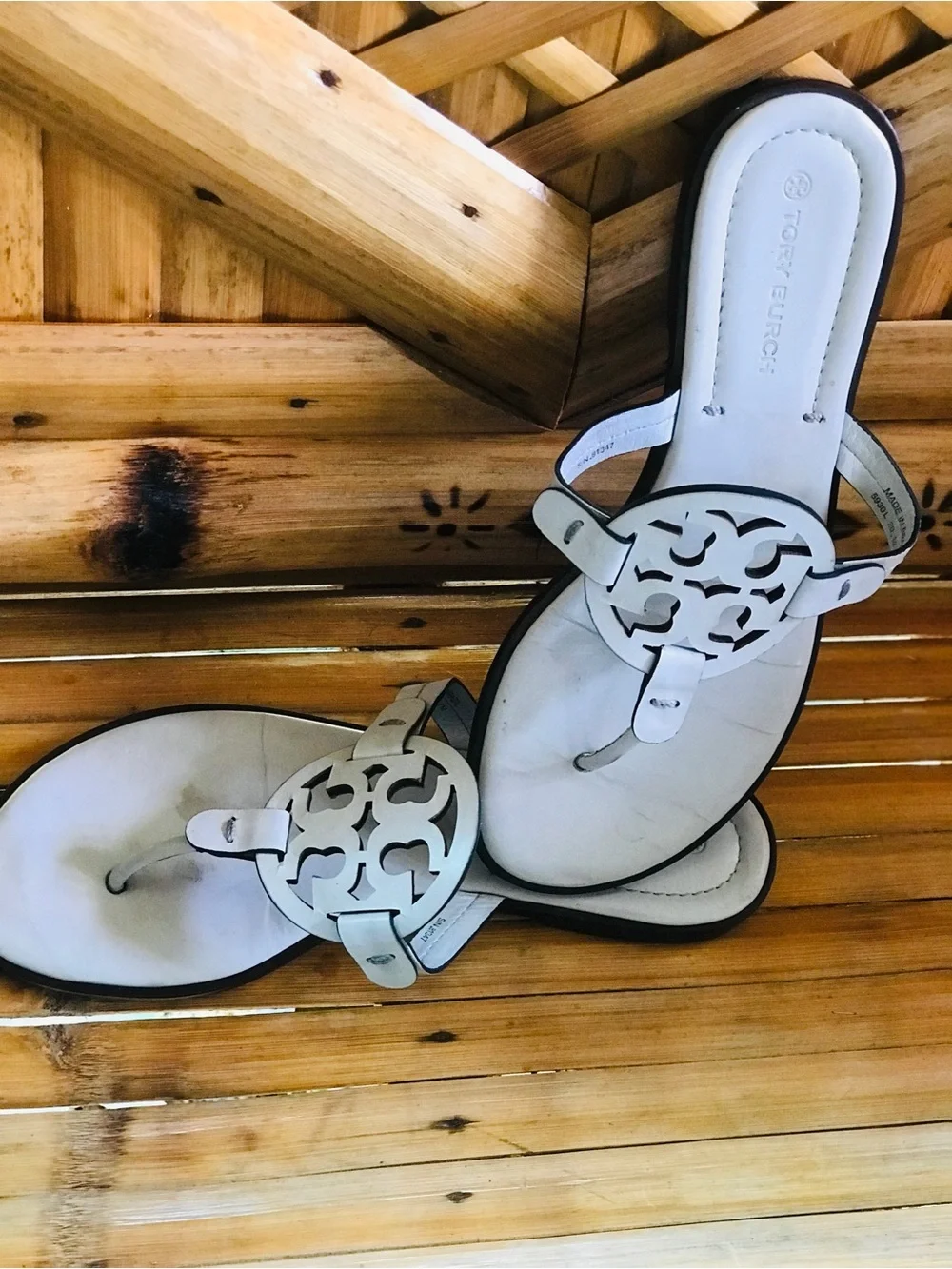 Tory Burch Miller Cutout Leather Thong Sandals